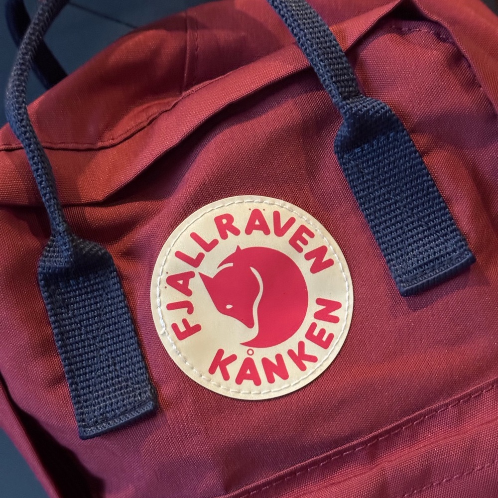 Fjallraven Kånken Deep Red and Navy Backpack